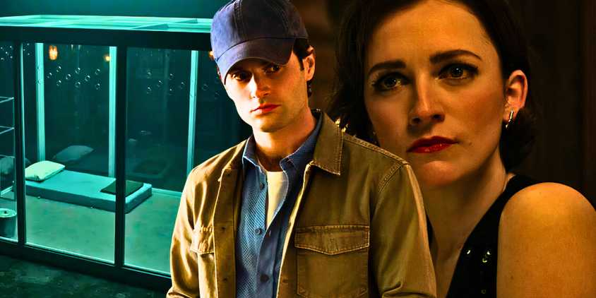 Custom You image of Penn Badgley as Joe Goldberg and Charlotte Ritchie as Kate Lockwood