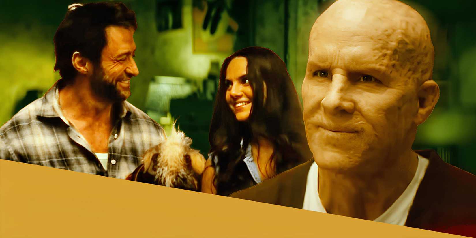 Wade and Logan and Laura inside Wade's apartment in the ending of Deadpool & Wolverine