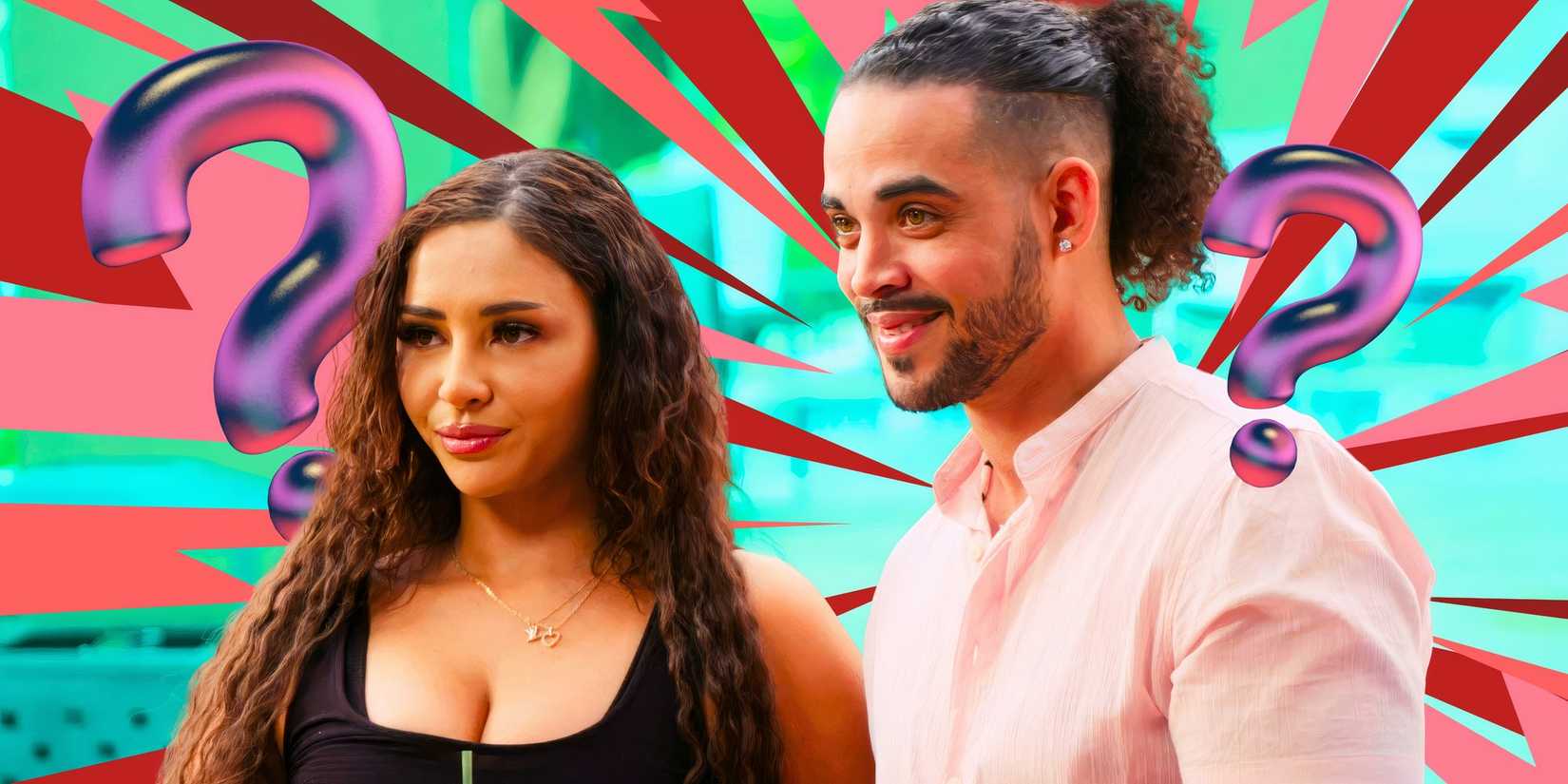 image of Sophie Sierra & Rob Warne from 90 Day Fiancé: Happily Ever After with question marks