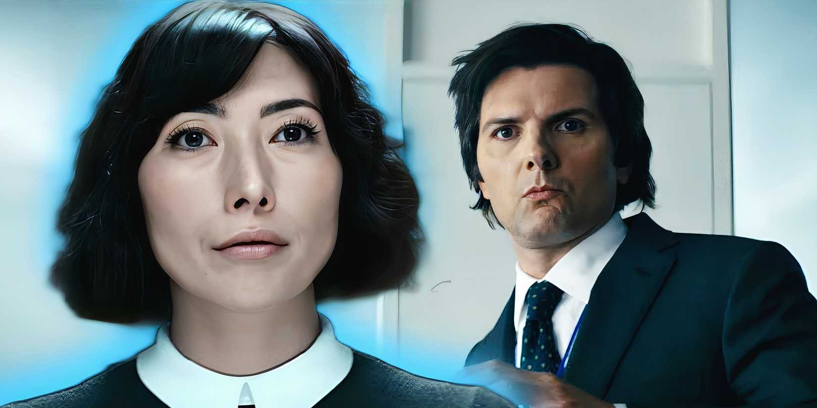 Dichen Lachman as Ms. Casey/Gemma and Adam Scott's Mark in Severance