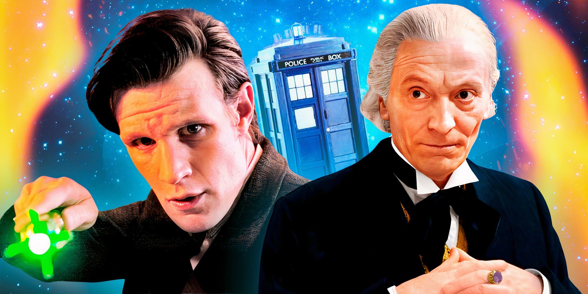 William Hartnell dan Matt Smith di Dokter yang