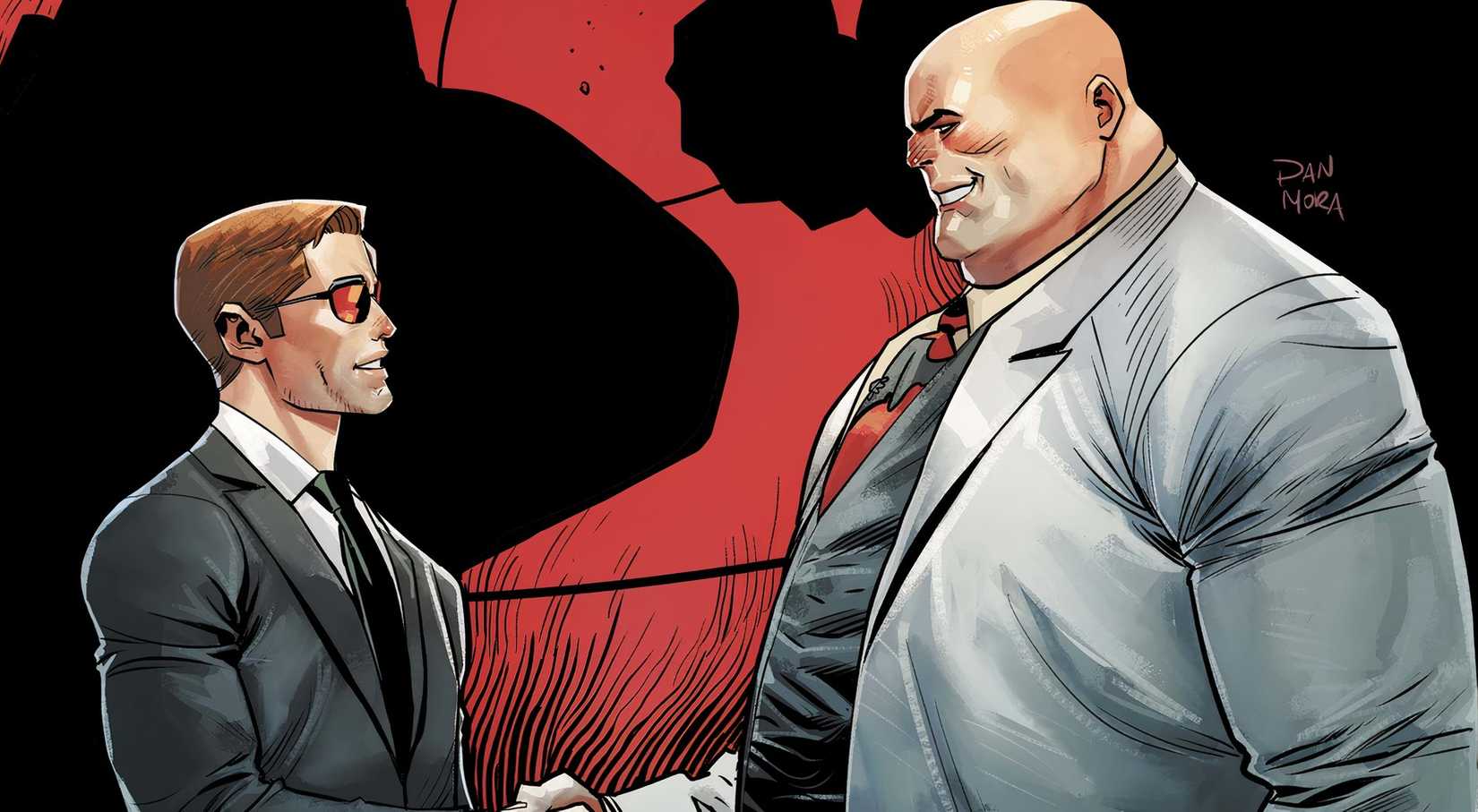 Wilson Fisk and Matt Murdock Shaking Hands Marvel