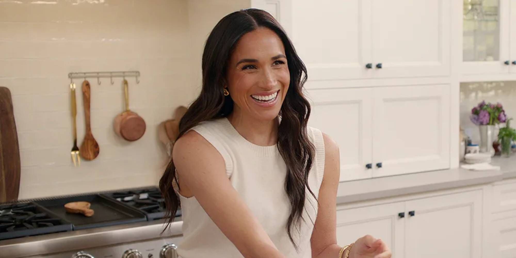 Meghan Markle on the set of With Love, Meghan.