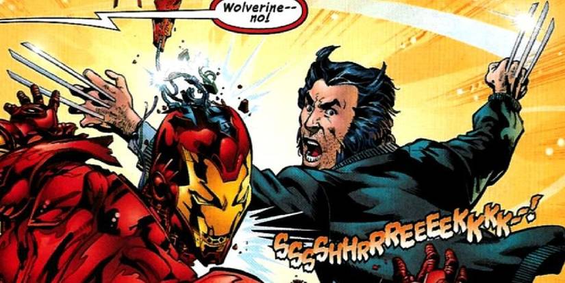 wolverine cut iron man's armor