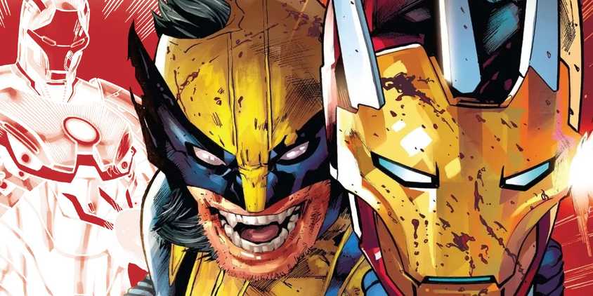 wolverine impaling iron man's armor on his claws