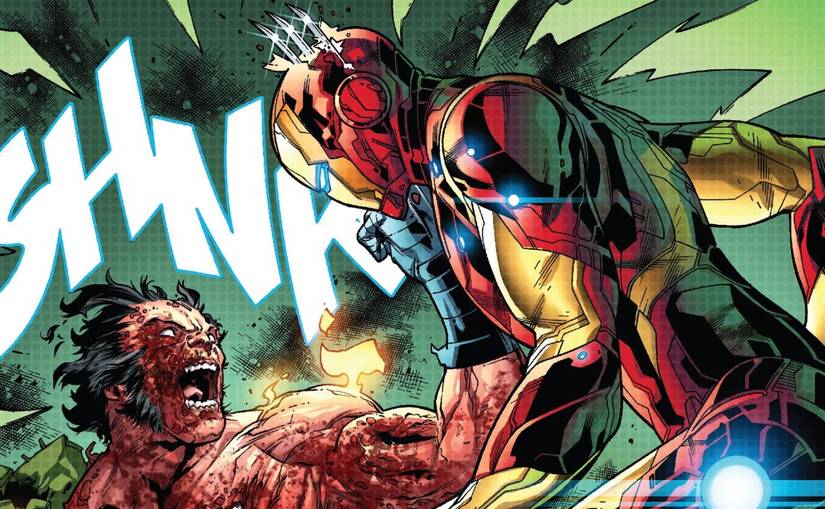 wolverine skewers iron man's armor