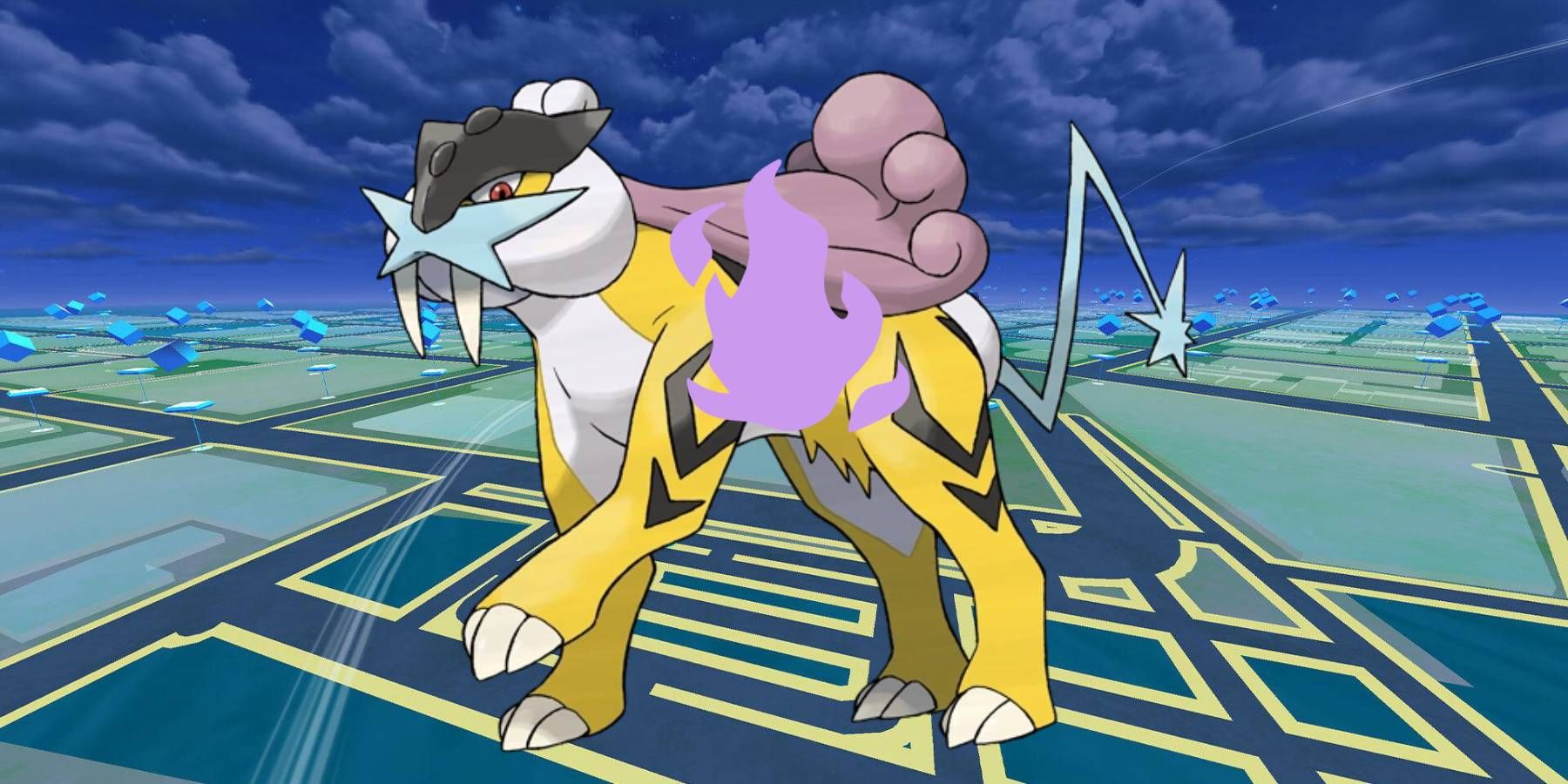 Pokémon Go Shadow Raikou с фоном Keyart