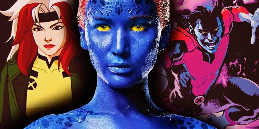 x-men's mystique with her children rogue and nightcrawler