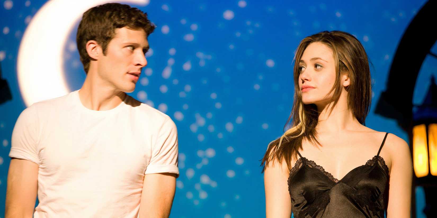 Zach Guilford and Emmy Rossum on stage in the movie Dare