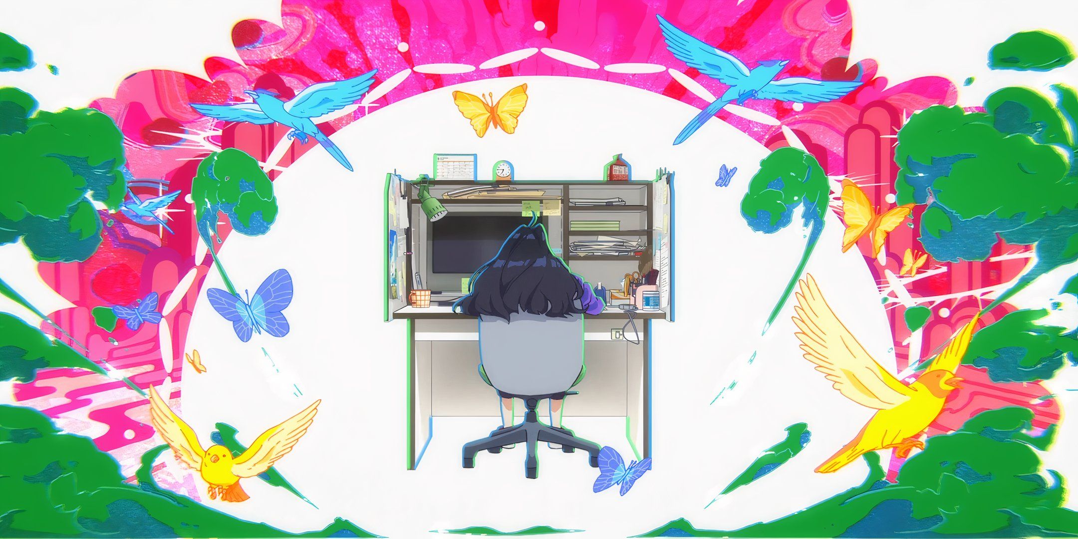 Natsuko drawing with her new powers