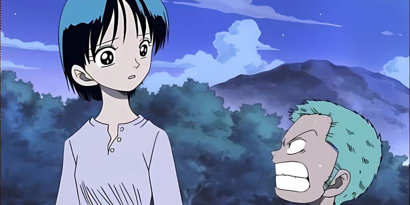 Zoro and Kuina as children talking after a training sesion. 