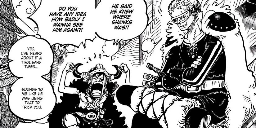 Zoro doubting Loki's knowledge about Shanks' location.