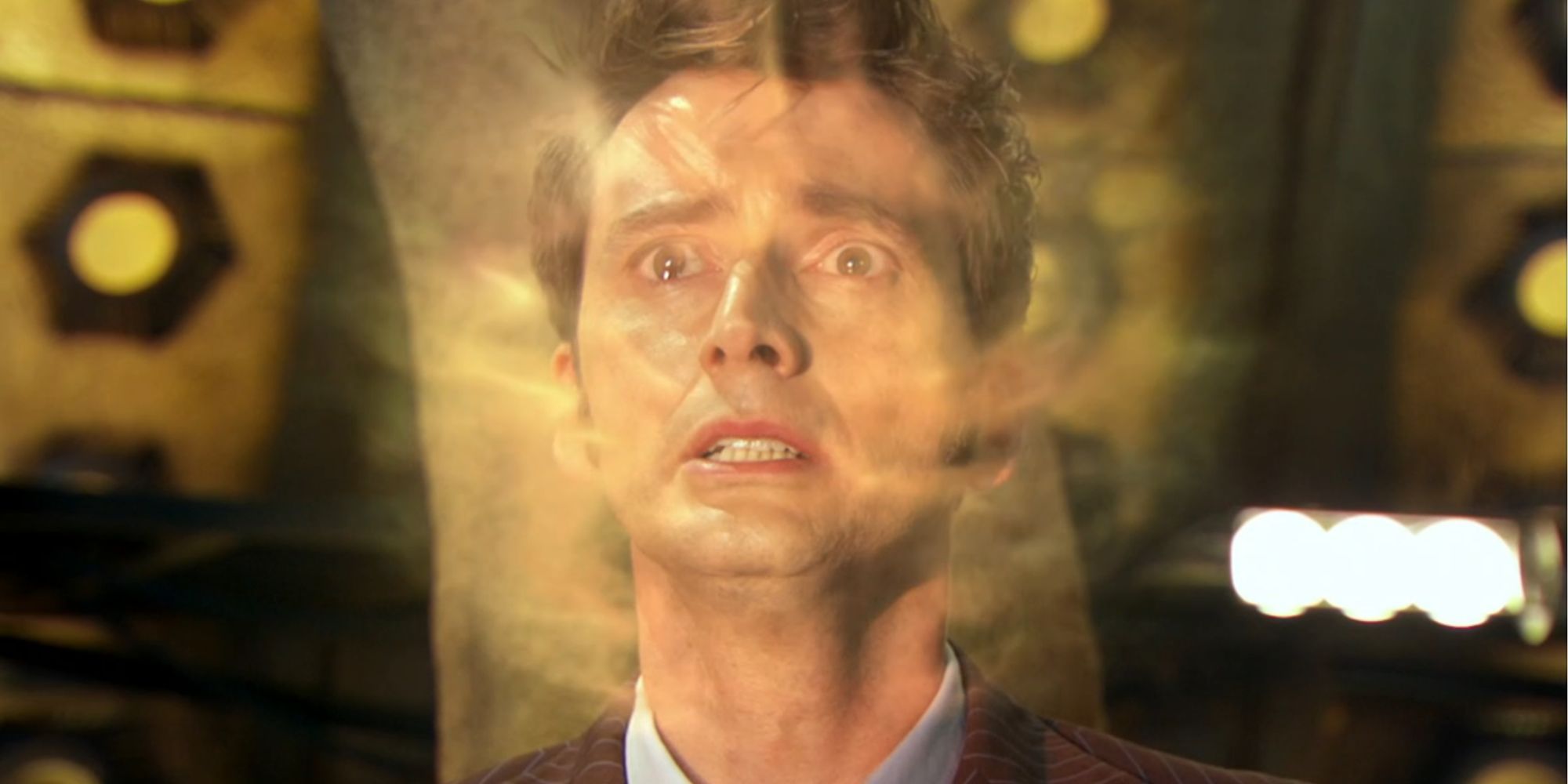 David Tennant's Tenth Doctor regenerating in Doctor Who