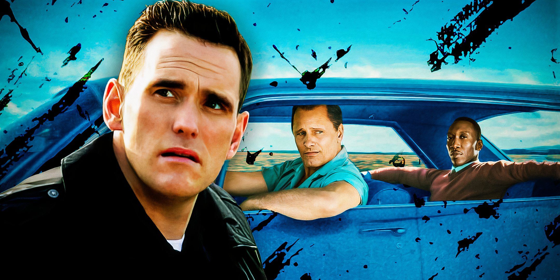 Characters from Crash and Green Book are edited together in a collage.