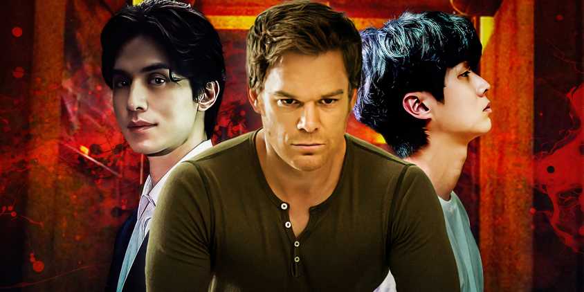 Michael C. Hall as Dexter on a background of K-dramas
