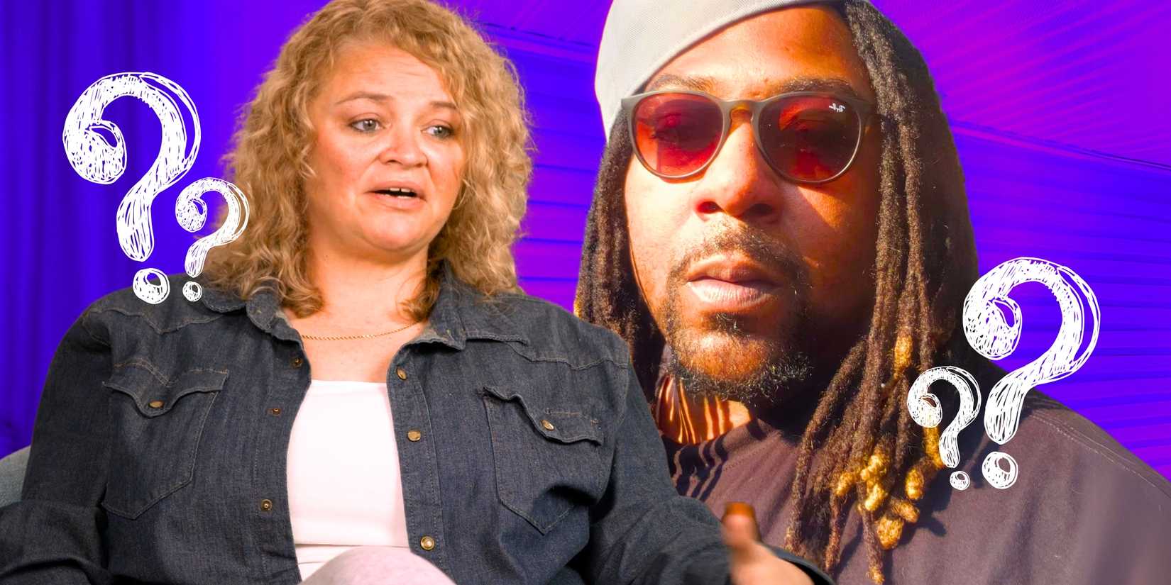 1000-lb Sisters Amanda Halterman & Leonard Moore in side by side images with different expressions & question marks