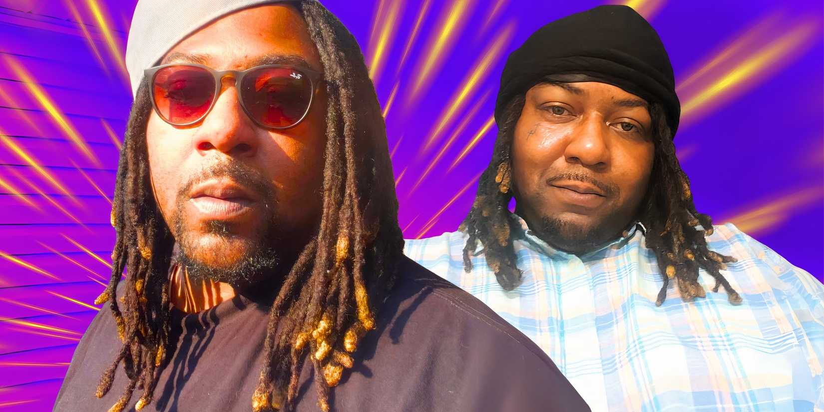 montage of 1000-Lb Sisters Leonard Moore against purple background