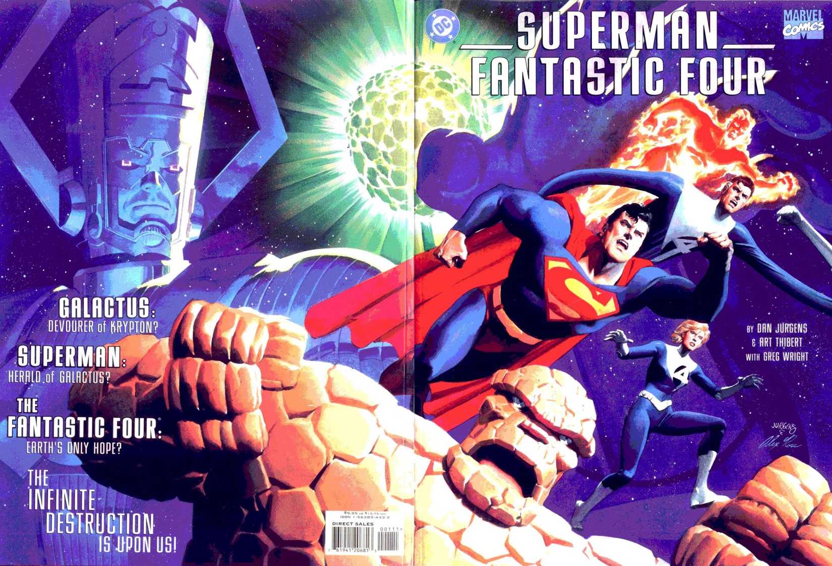 DC and Marvel Superman/Fantastic Four crossover one-shot featuring Galactus