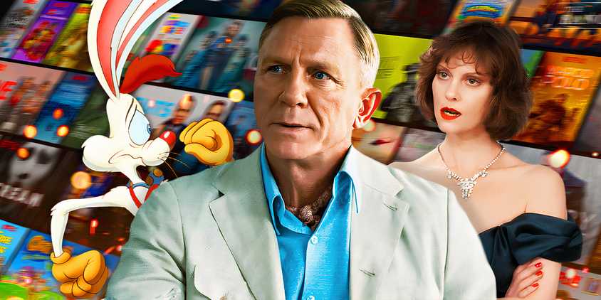 Benoit Blanc from Knives Out, played by Daniel Craig, Roger Rabbit from Who Framed Roger Rabbit, and Miss Scarlet from Clue, played by Lesley Ann Warren