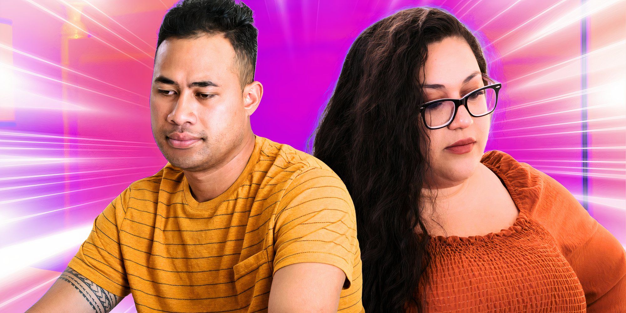 image of 90 Day Fiancé's Asuelu Pulaa and  Kalani Faagata looking upset
