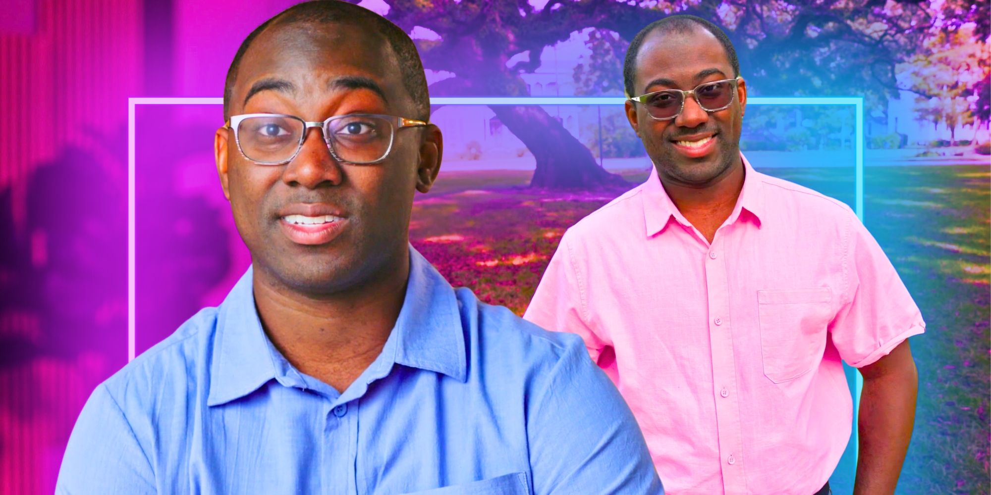 90 Day Fiance Niles Valentine in side by side images smiling while posing and interviewing