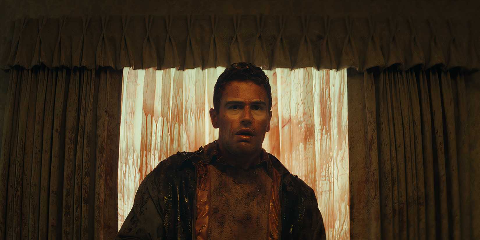 A bloodied Theo James in The Monkey