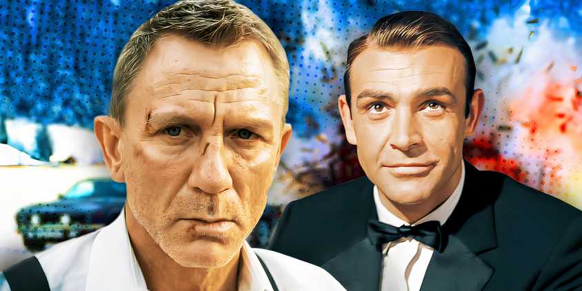 Daniel Craig and Sean Connery as James Bond