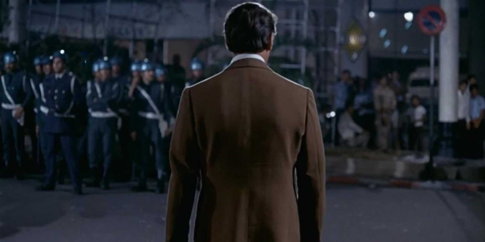 A man faces down soldiers in Z