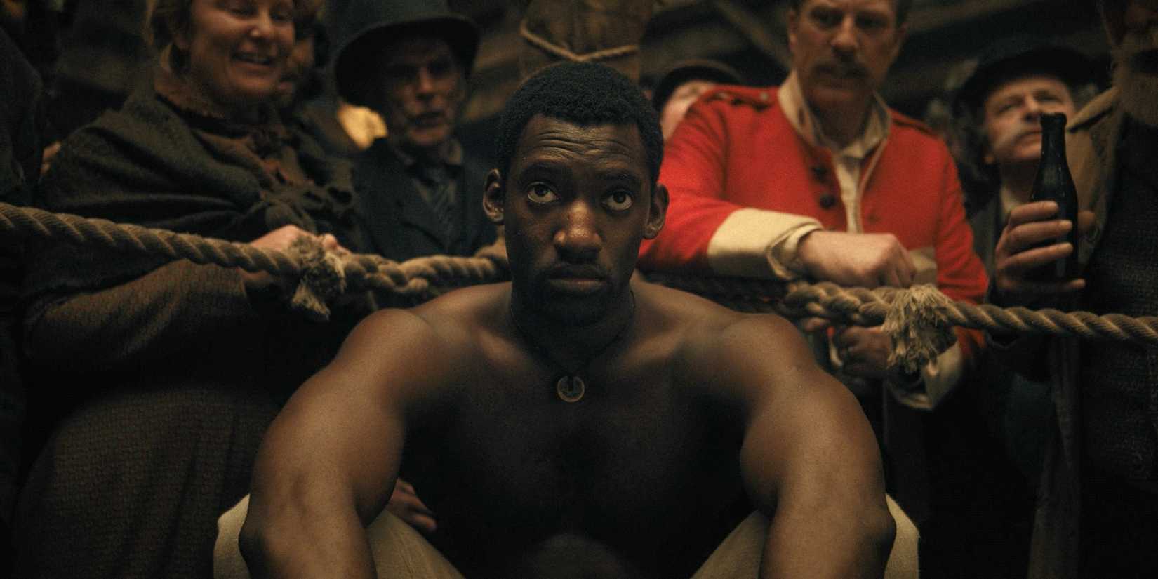 Hezekiah (Malachi Kirby) becomes a wrestler known as The Lion in A Thousand Blows Season 1 Ep 1