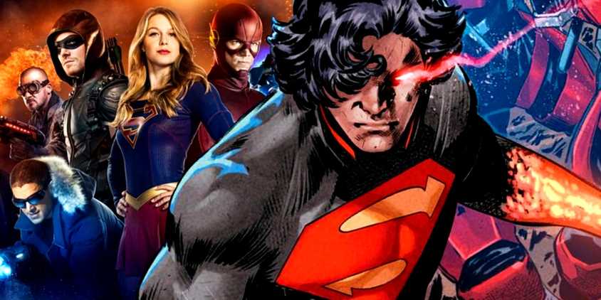absolute superman with the arrowverse characters