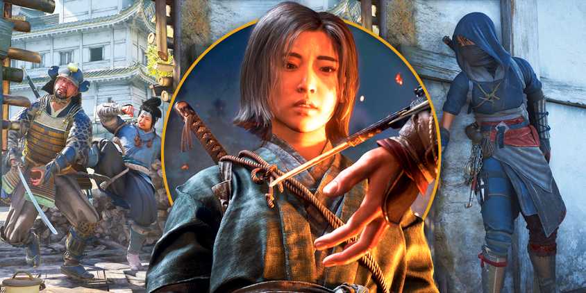 AC Shadows woman character looking at a blade
