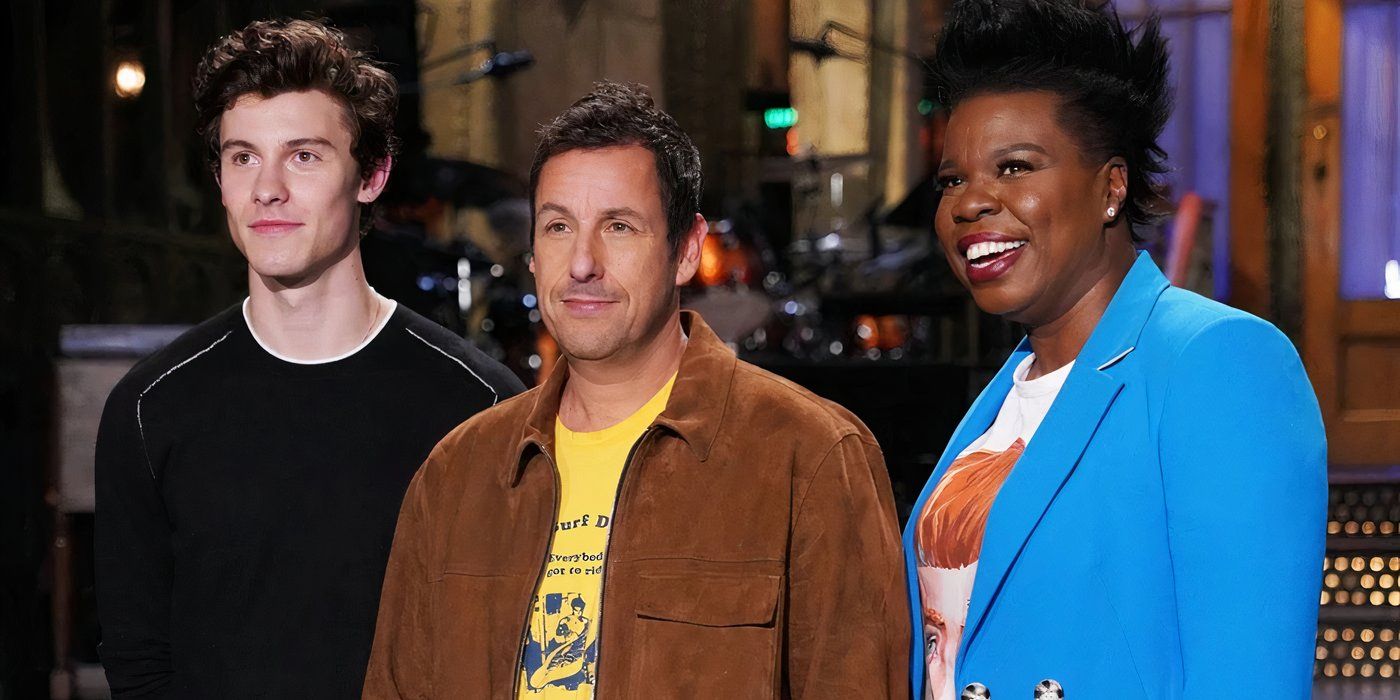 Adam Sandler with Shawn Mendes on Saturday Night Live