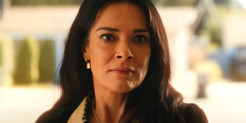 Adult Lottie Matthews looking shocked in Yellowjackets season 3