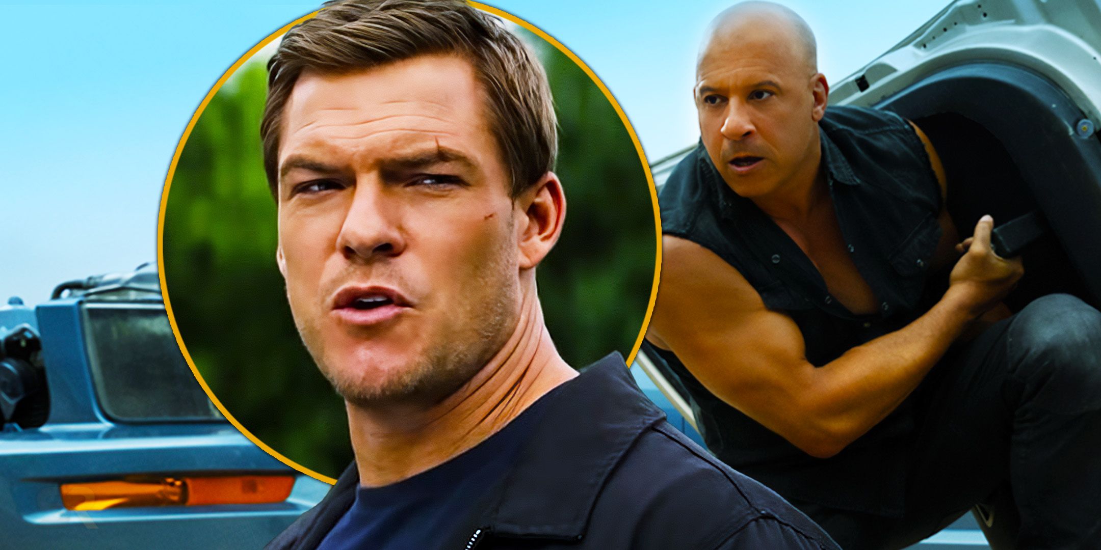 Alan Ritchson and Dom Toretto in Fast X