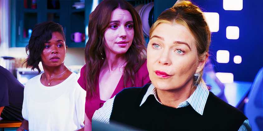 Alexis Floyd as Simone, Adelaide Kane as Jules and Ellen Pompeo as Meredith in Grey's Anatomy season 21