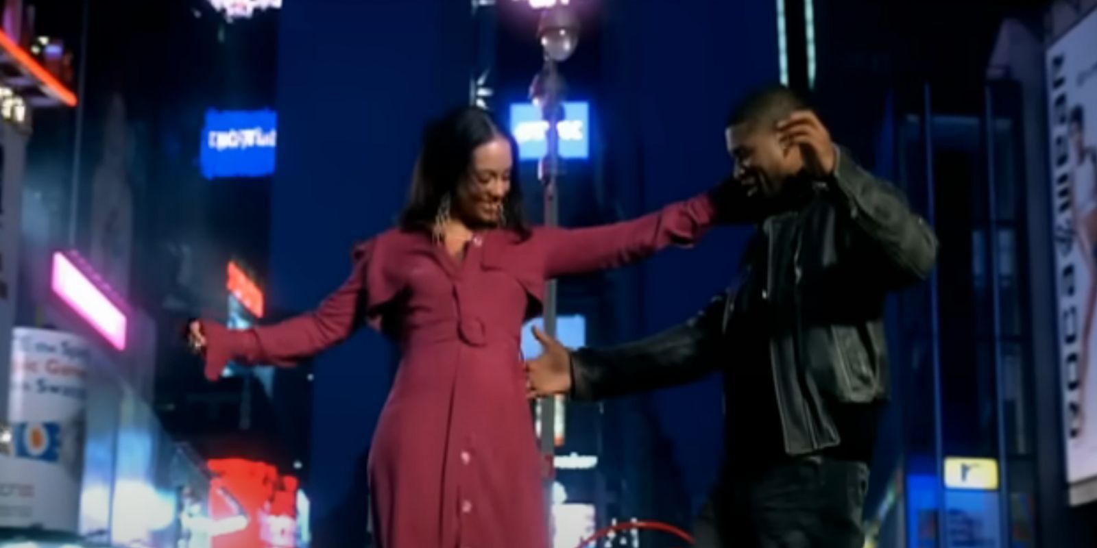 Alicia Keys and Usher dancing in the My Boo Music Video
