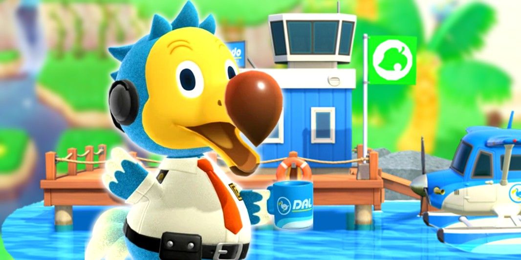 Animal Crossing Dodo Airlines dodo with the pier and plane