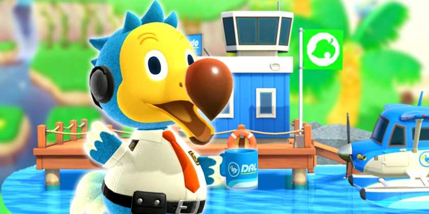 Animal Crossing Dodo Airlines dodo with the pier and plane