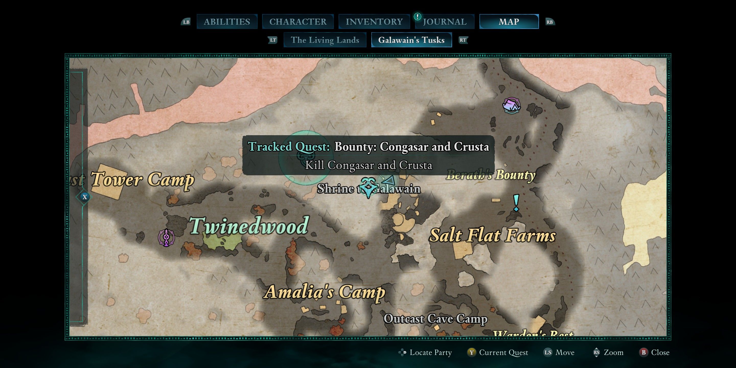 Congasar and Crusta map location in Avowed