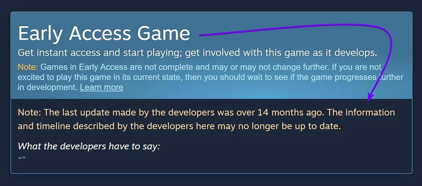 Steam Early Access Warning Banner 