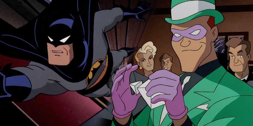 Batman and Riddler in Batman the animated series