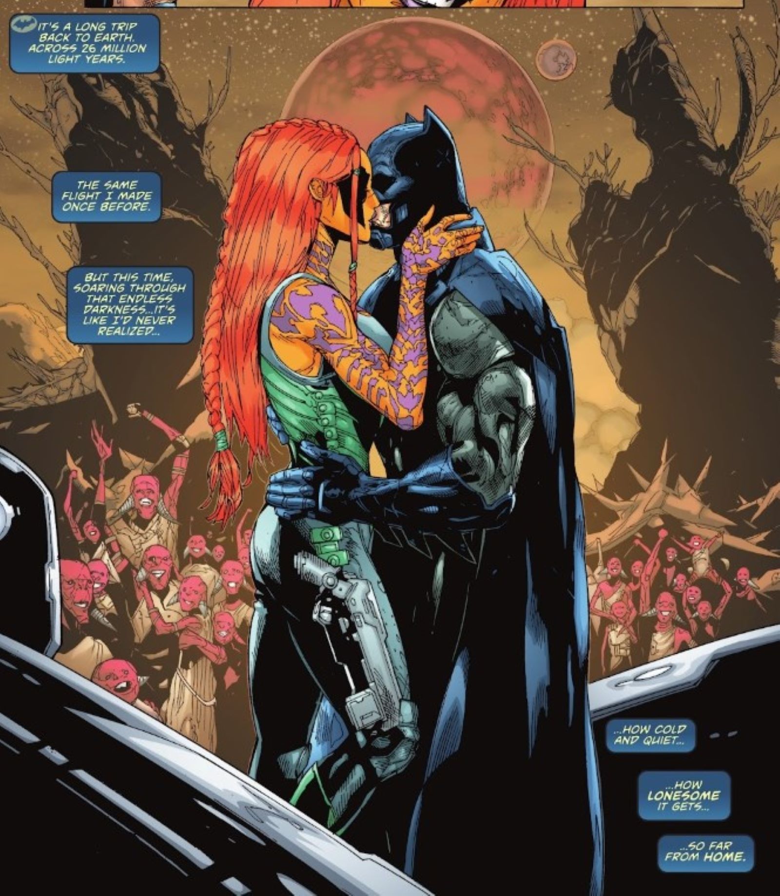 BAtman off-world #6 kiss Ione