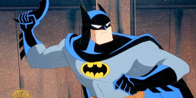Batman throwing a batarang in Batman_ The Animated Series