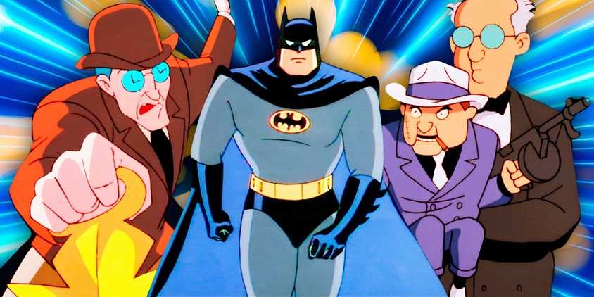 Batman, Ventriloquist, and Clock King from Batman the animated Series