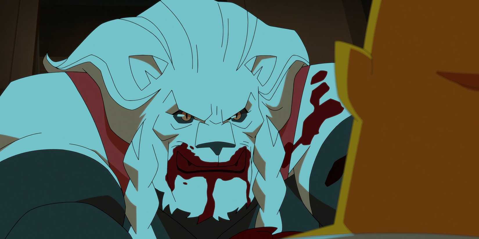 Battle Beast looking angrily at Allen the Alien in Invincible season 3