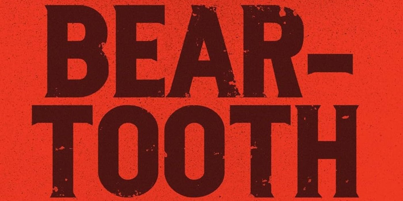 Beartooth lid with the text of the dark red title and a background that is a lighter shade of red