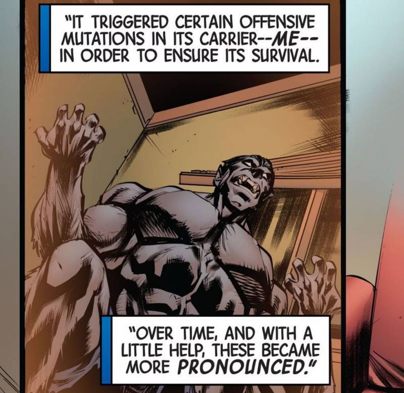 Beast claims that his claws triggered offensive mutations in him that caused him to become more villainous
