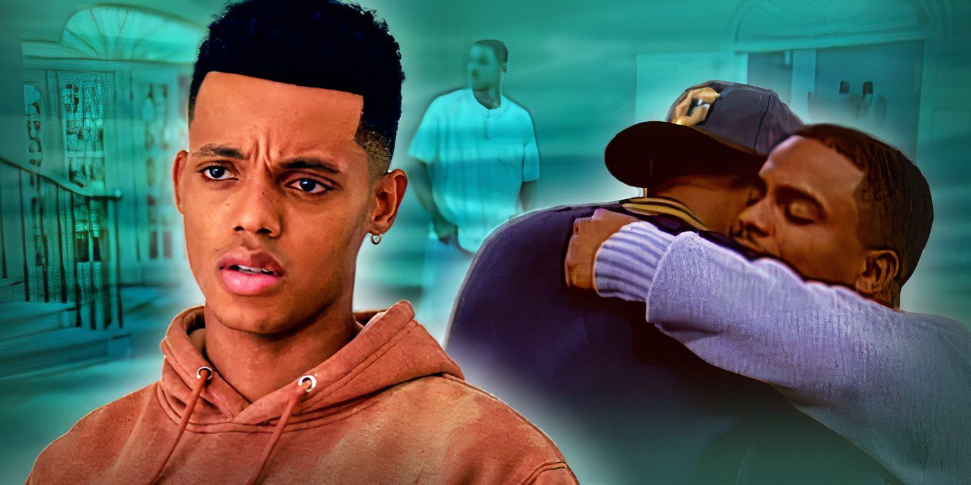 Will from Bel-Air next to Will and Carlton from The Fresh Prince hugging in front of a blue background