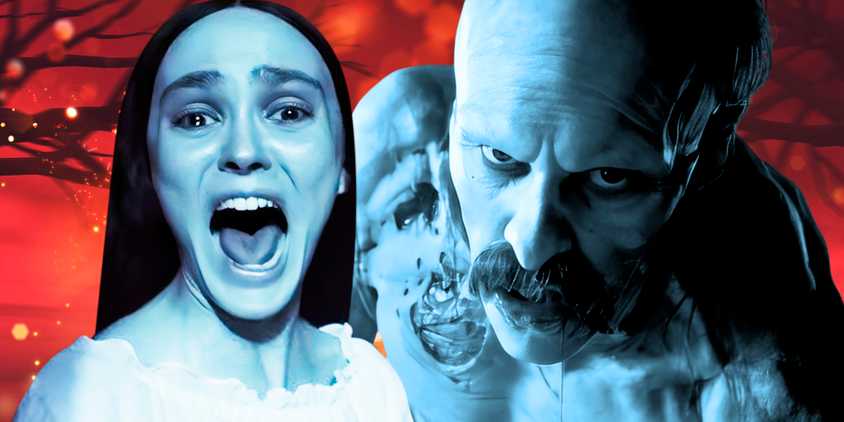 Nosferatu 2024 Bill Skarsgård's Count Orlok and Ellen screaming