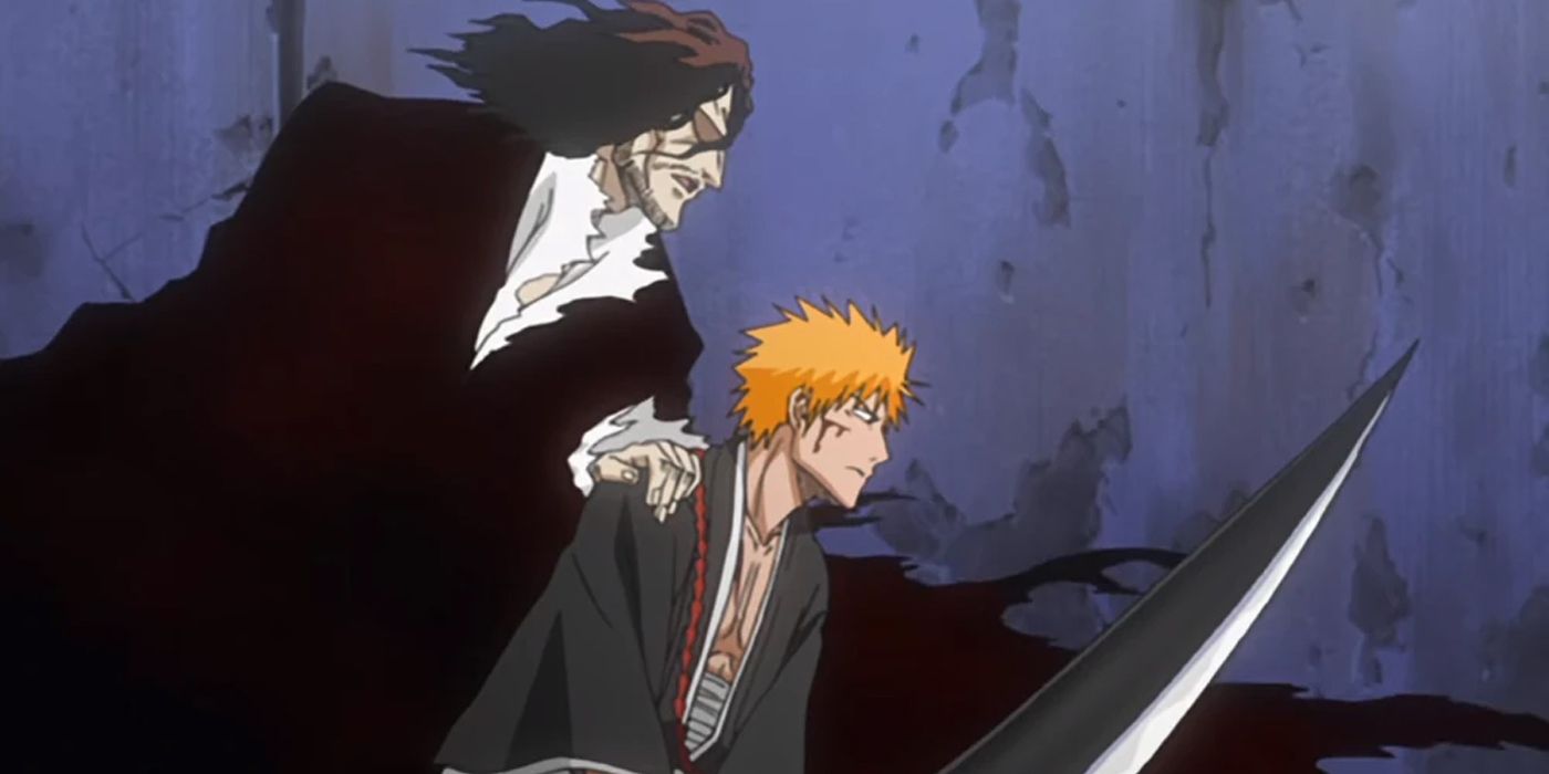 Ichigo supported by Zangetsu&rsquo;s spirit.